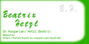 beatrix hetzl business card